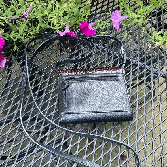 Cute Brighton Black & Brown Silver Heart & Hardware Removable Strap Wallet Bag! - Picture 12 of 16
